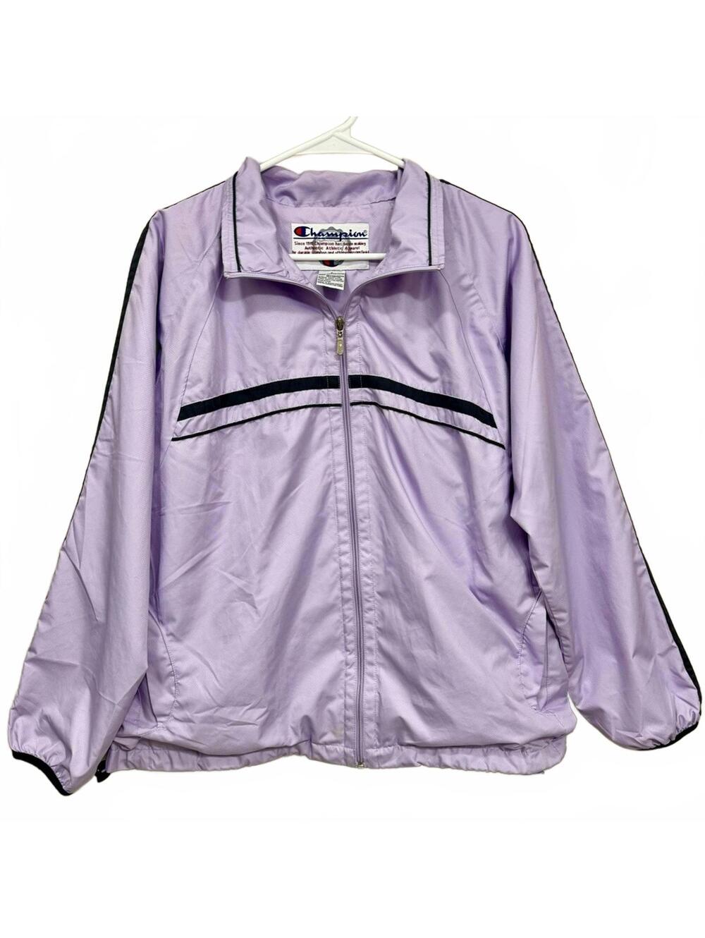 Vintage Champion Pastel Lilac Lavender Windbreaker Jacket Large Y2K Streetwear